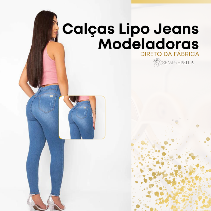 Kit 3 Calças Lipo Jeans Modeladoras [DIRETO DA FÁBRICA] + Brinde Exclusivo
