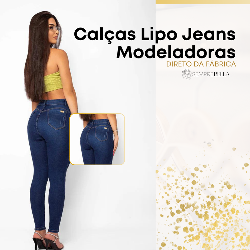 Kit 3 Calças Lipo Jeans Modeladoras [DIRETO DA FÁBRICA] + Brinde Exclusivo