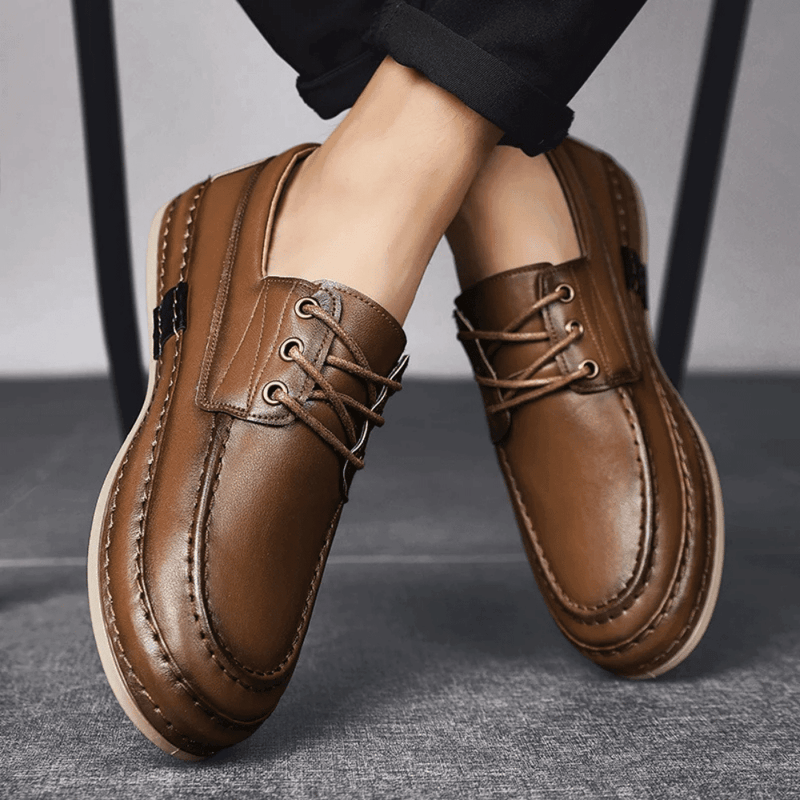 Mocassim Dockside Masculino de Couro Paolo