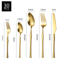 Jogo de Talheres Dourados Paris de 30 peças
