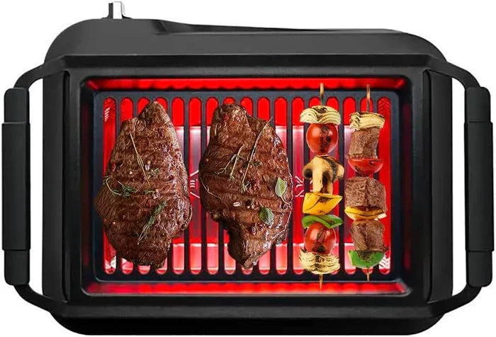 Churrasqueira Elétrica Smokeless (+ BRINDE JOGO DE FACAS)