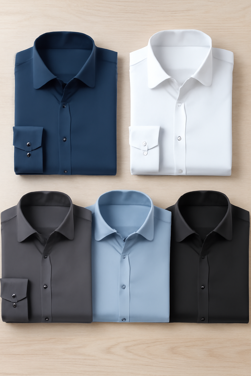 KIT Camisa Social UltraTech - COMPRE 3 LEVE 5 + Brinde Relógio