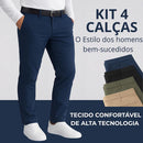 KIT 4 Calças Sociais + Brinde Cinto Social Couro