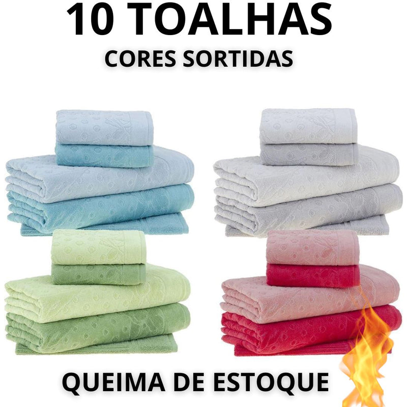 [COMPRE 5 LEVE 10] MEGA KIT Com 10 Toalhas Super Banhão